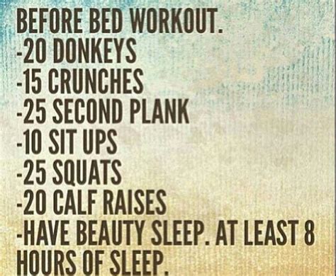 First, roll out of bed and warm up to reduce injury and get your blood circulating. Beforebed | Bed workout, Bedtime workout, Before bed workout