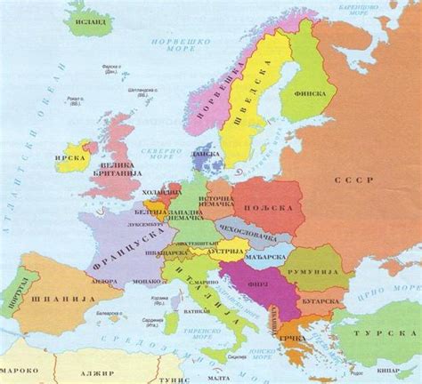 Mapa Evrope Sa Glavnim