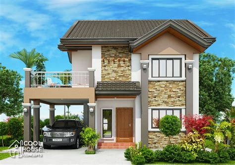 Four Bedrooms Two Storey Modern House Cool House Conc