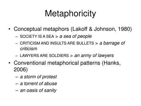 Ppt Metaphorical Phrasal Quantifiers And Synonymy In A Cross