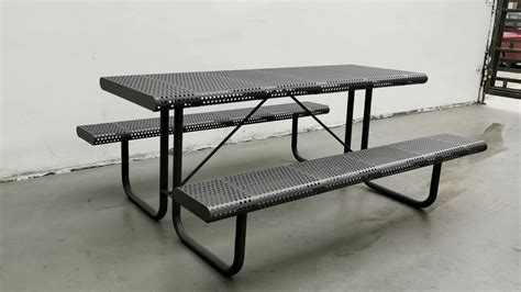 Powder Coated Metal Outdoor Picnic Bench Table Set Buy Outdoor Bench Tablepicnic Bench Table