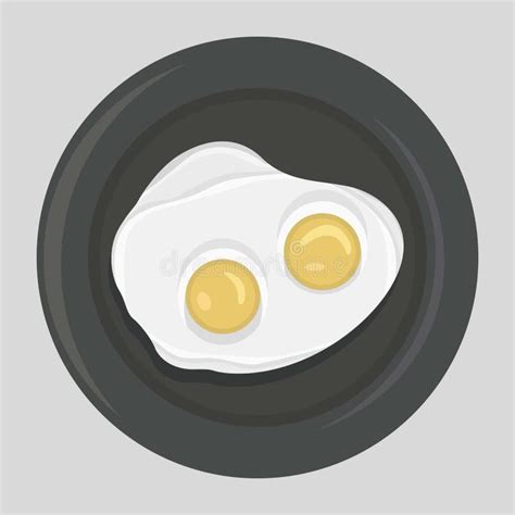Ovos Fritos De Dois Ovos Em Um ícone Da Placa De Um Estilo Liso