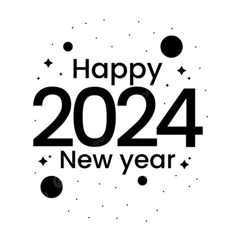 Selamat Tahun Baru 2024 Template Desain Latar Belakang Hitam Vektor