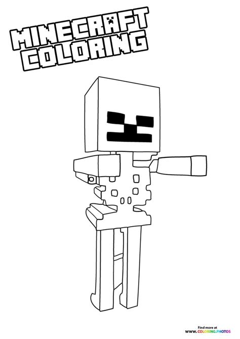 Minecraft Skeleton character - Coloring Pages for kids