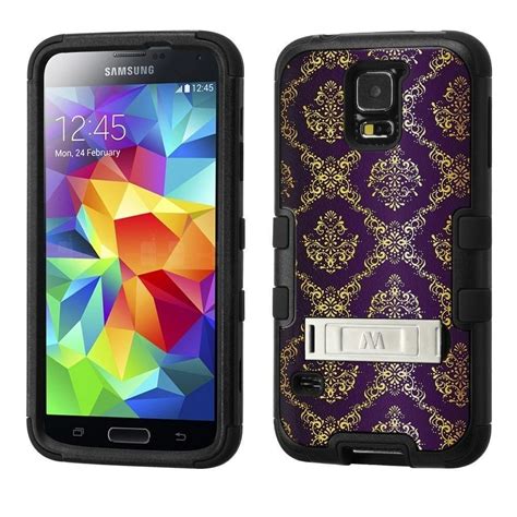 Royal Purple Damask For Samsung Galaxy S5 Bk Hybrid
