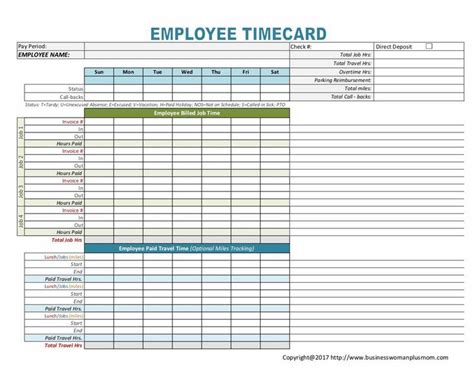 Employee Timecard Etsy Employee Handbook Cleaning Checklist