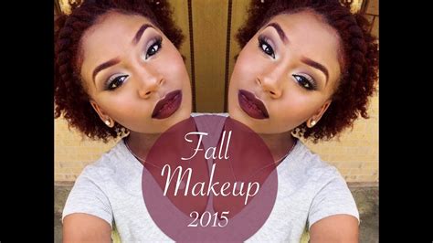 Grey Toned Fall Makeup Tutorial Bold Vamp Lips Fall Look 2015 Youtube