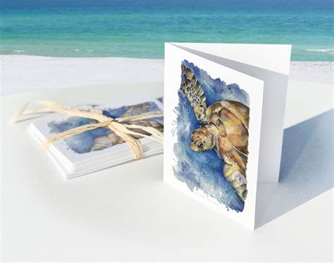 Sea Turtle Cards Karen Tobler Watercolor Artist