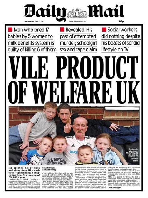 Daily Mail Mick Philpott Welfare Uk Front Page Sparks