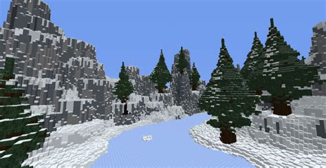 Snow Mountain Covered With Snow Minecraft Map