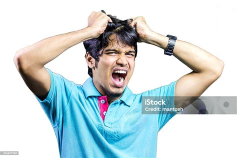Frustated Man Pulling His Hair Out Stock Photo Download Image Now