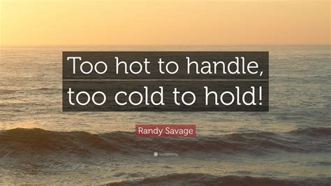 Randy Savage Quote “too Hot To Handle Too Cold To Hold”