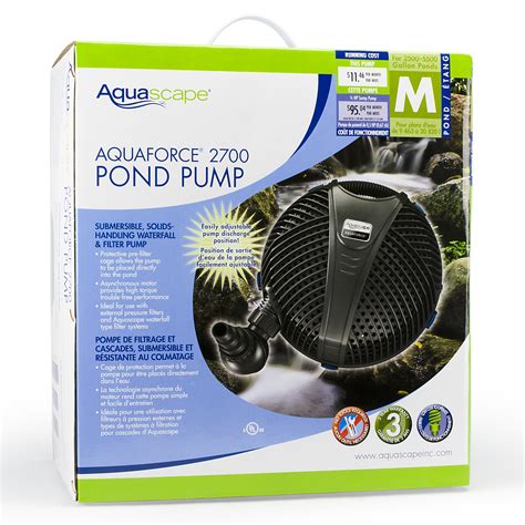 Aquascape Aquaforce 2700 Solids Handling Pond Pump 2695 Gph 91012