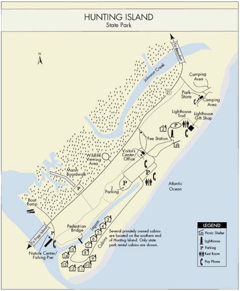 Hunting Island Sc Campground Map Hunting Island State Park Map