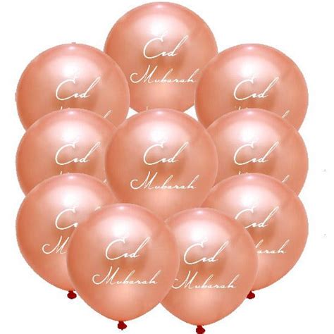 Eid Mubarak Balloon Rose Gold Pack Of 10 Suhayla