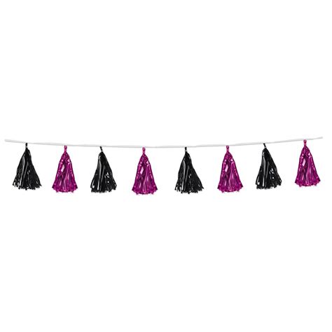 Beistle Club Pack Of 12 Decorative Holiday Black And Pink Metallic