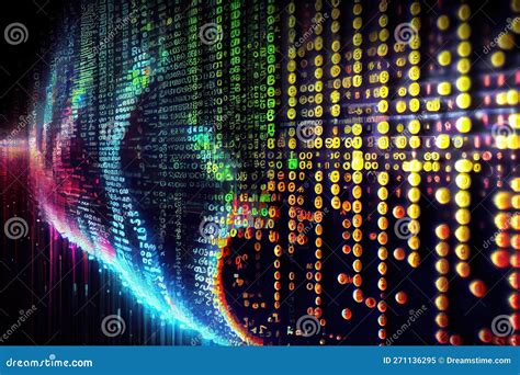 Abstract Futuristic Cyberspace With Binary Code Stock Illustration