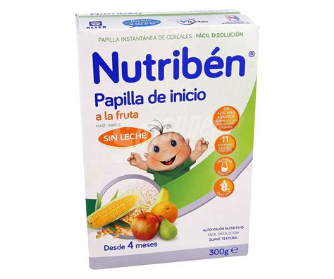 Nutribén Papilla de 2 cereales (máiz y arroz) y frutas a partir de 4