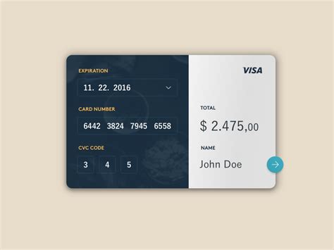 daily ui  credit card  array  dribbble