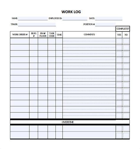 Project Daily Log Template Excel ~ Excel Templates