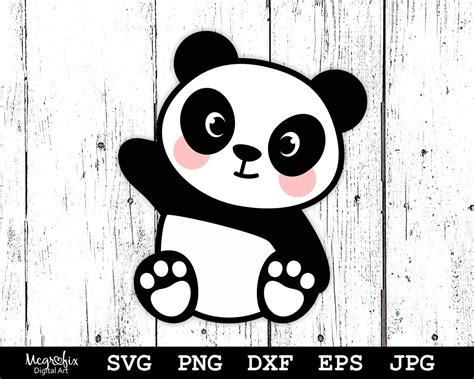 Waving Panda Svg Panda Bear Svg Cute Panda Svg Panda Svg Etsy