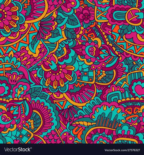 Abstract Funky Colorful Psychedelic Seamless Vector Image