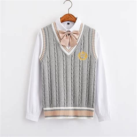 Preppy Style Knitted Vest Kawaii Clothes Preppy Style Clothes