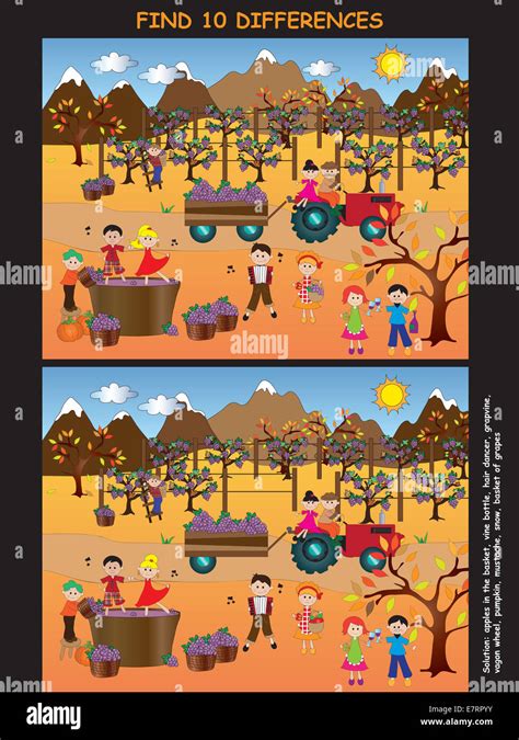 Game For Children Find Ten Differences Stock Photo Alamy