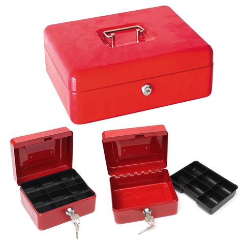 ktaxon portable metal tiered cash money box lock locking bank safe key security tray