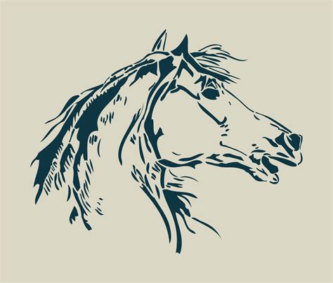 Horse Horse Head Ref 135 Adhesive Vinyl Stencil