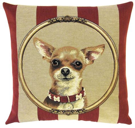 Make your sofa, and your dog, the talk of the town. DOG CHIHUAHUA PORTRAIT Belgian Tapestry Throw Pillow Cases ...