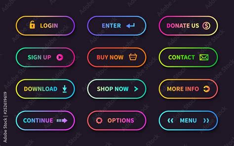 Gradient Action Buttons Flat Web Submit Form Modern Transition Sign