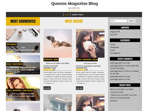 Queens Magazine Blog WordPress Theme WordPress Org