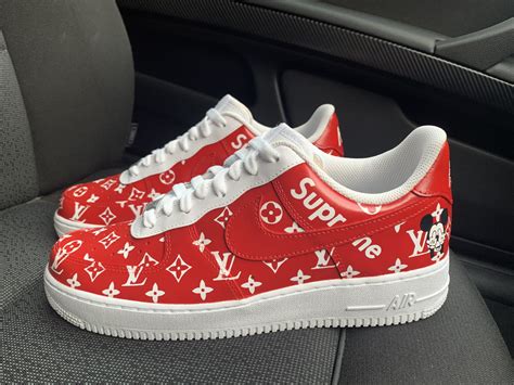 Off White Louis Vuitton Air Force 1 Red