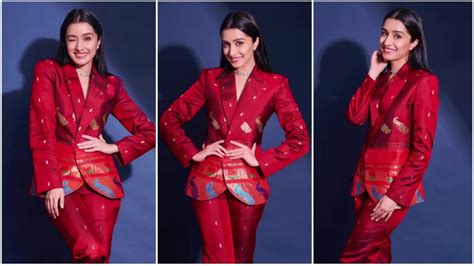 Shraddha Kapoor Redefines Royalty And Elegance In A Red Paithani Pantsuit Fashion Trends