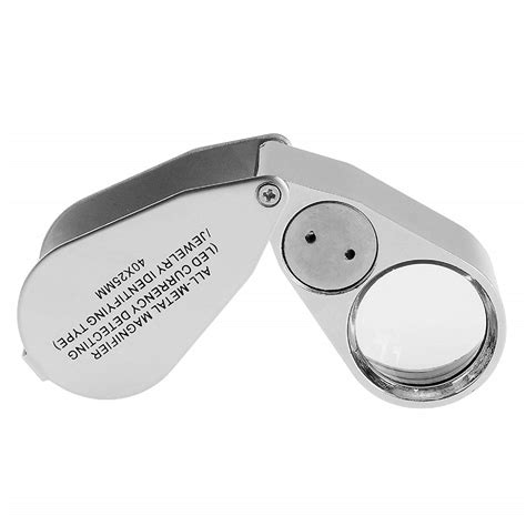 Portable Folding Magnifier Loupe 40 X 25 Mm Illuminated Magnifier Magnifying Glass Jewelry Coins