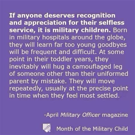 The Month Of The Military Child Quotes A Tribute To Our Brave Children