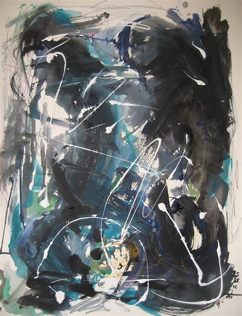 What is an example of an abstract painting? original abstract blue and black painting for sale-Blue ...