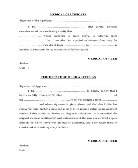 Free 14 Sample Medical Certificate From Doctor In Pdf Ms Word