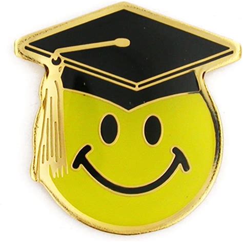 Pinmart Cara Sonriente Con Gorra De Graduación Pin De