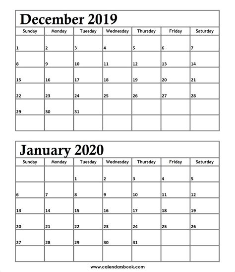 Print Calendar December January Calendar Printables Free Templates
