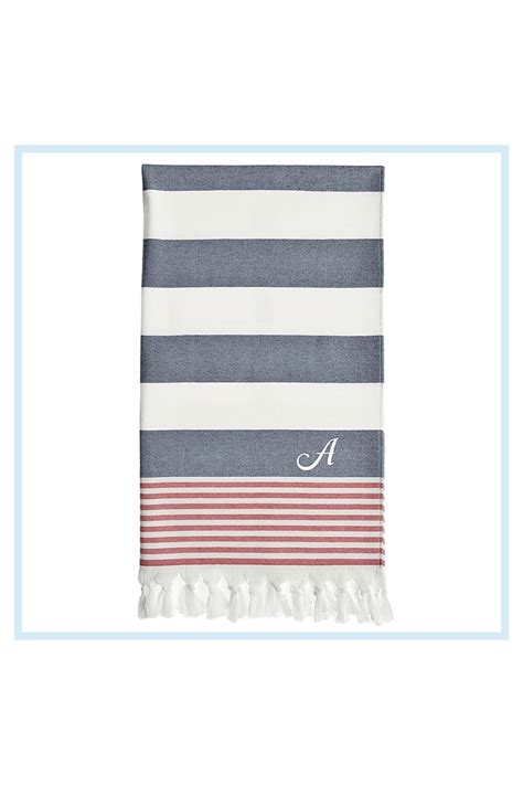 Linum Home Textiles Patriotic Pestemal Beach Towel In Ocean Blue Bed