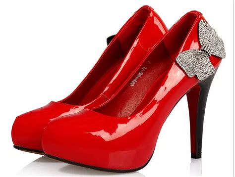 Bowknot Is High With Diamond Single Shoes Shoe Boutique Red Shoes