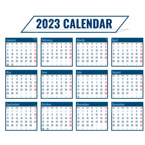 Calendario De Modo Simple 2023 Png Calendario 2023 Calendario 2023