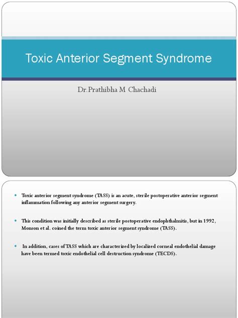 Toxic Anterior Segment Syndrome Pdf Cornea Glaucoma