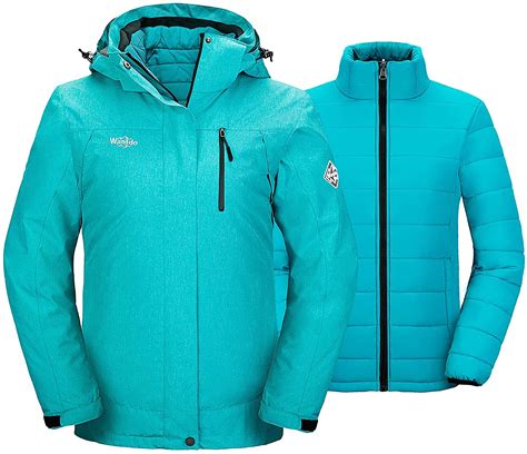 wantdo women s 3 in 1 waterproof ski jacket windproof winter