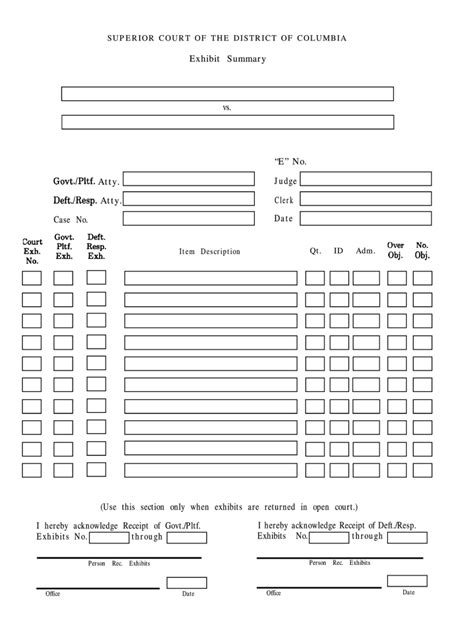 Exhibit Form Blank Fill Online Printable Fillable Blank Pdffiller