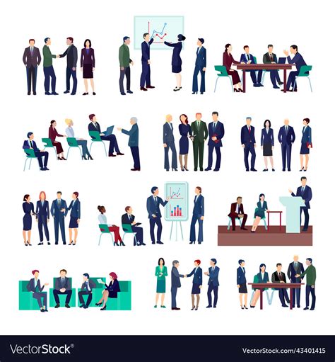 Business People Groups Collection Royalty Free Vector Image