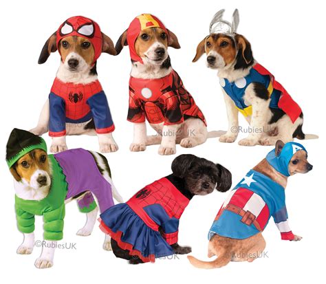 Superhero Dog Fancy Dress Super Heroes Avengers Marvel Comic Pet Puppy