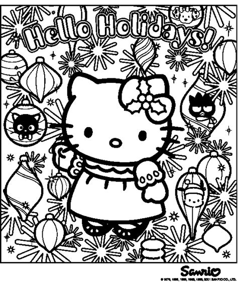 coloriages a imprimer coloriage noel hello kitty